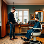 **

"A cozy, inviting barbershop in Berlin, Germany. Focus on the 'Brade Barber Shop' interior. Patrons are conversing comfortably while getting haircuts. The barber is engaged in a friendly chat with a customer. Details include vintage barber chairs, posters of German musicians, and a record player in the corner. The scene captures a sense of community and connection. Realistic, warm lighting, high resolution, safe for work, appropriate content, fully clothed, professional setting, perfect anatomy, natural proportions."

**
